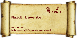 Meidl Levente névjegykártya